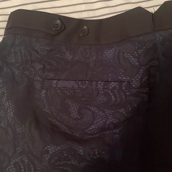 BCBG navy blue & black lace ankle pants Allen size 8 cotton blend - Picture 8 of 9